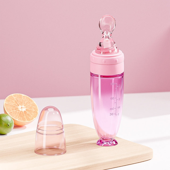 Silicone Squeeze Spoon For Baby Food And Rice Porridge Feeding