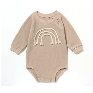 Discover the Comfort of the Spring And Autumn Romper R Baby Long Sleeve Waffle