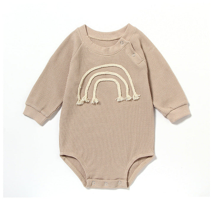 Discover the Comfort of the Spring And Autumn Romper R Baby Long Sleeve Waffle